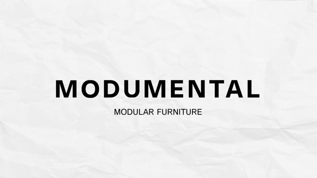 Modumental title screen presenting modular furniture concept